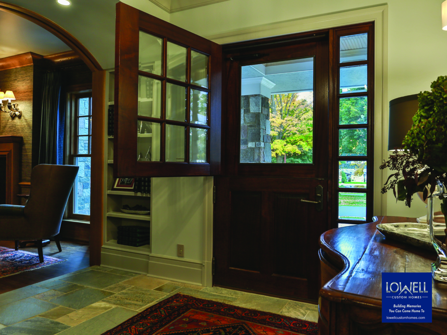 dutch door with screen and sidelights